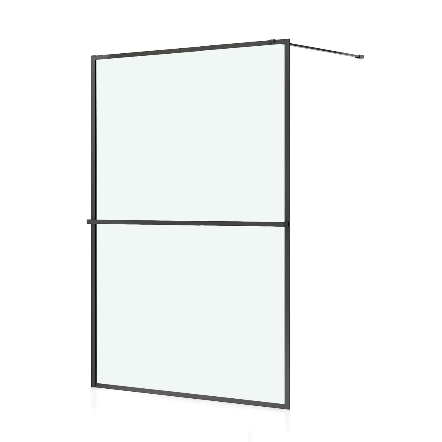 Allibert  Inloopdouche Milton 120 X 195cm - Zwart Profiel - 8 Mm Helder Glas