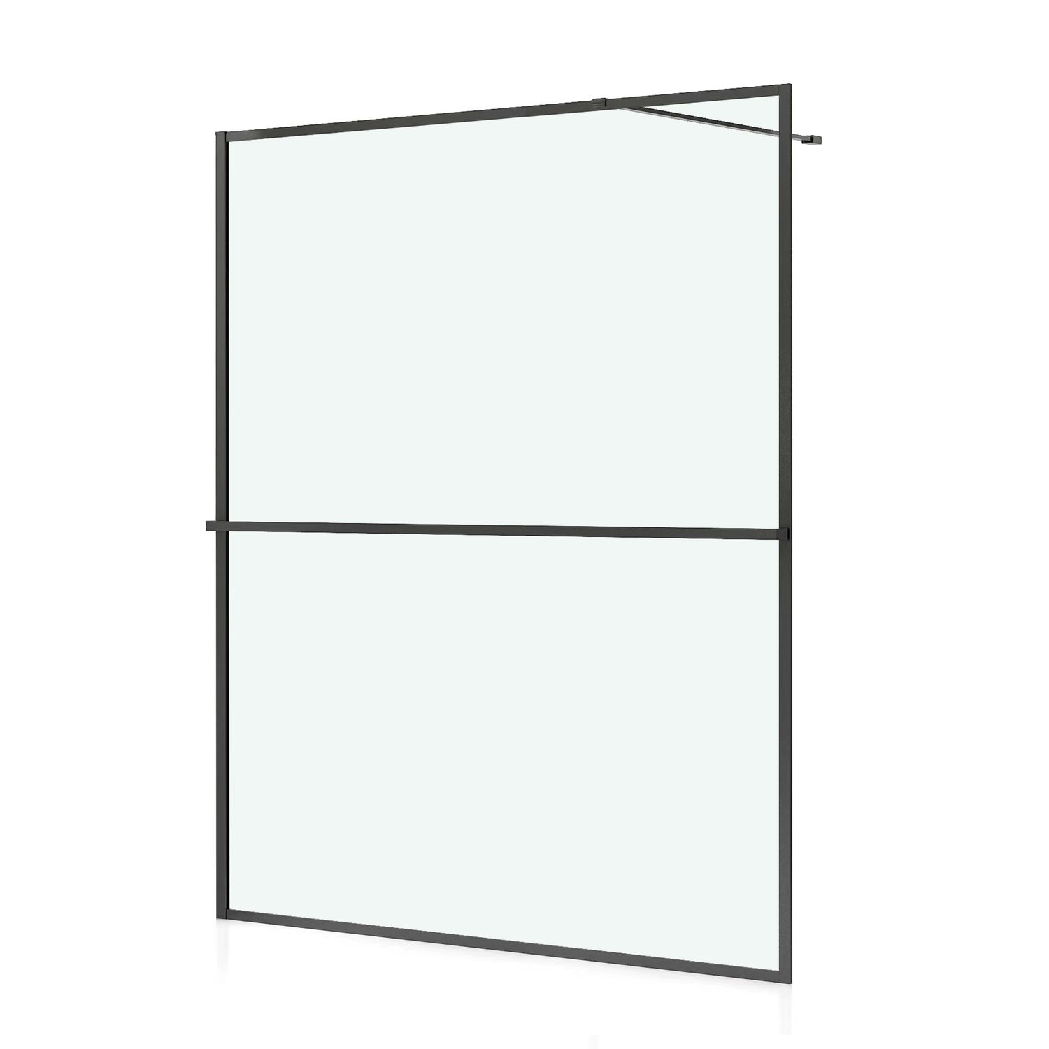 Allibert  Inloopdouche Milton 140 X 200cm - Zwart Profiel - 8 Mm Helder Glas
