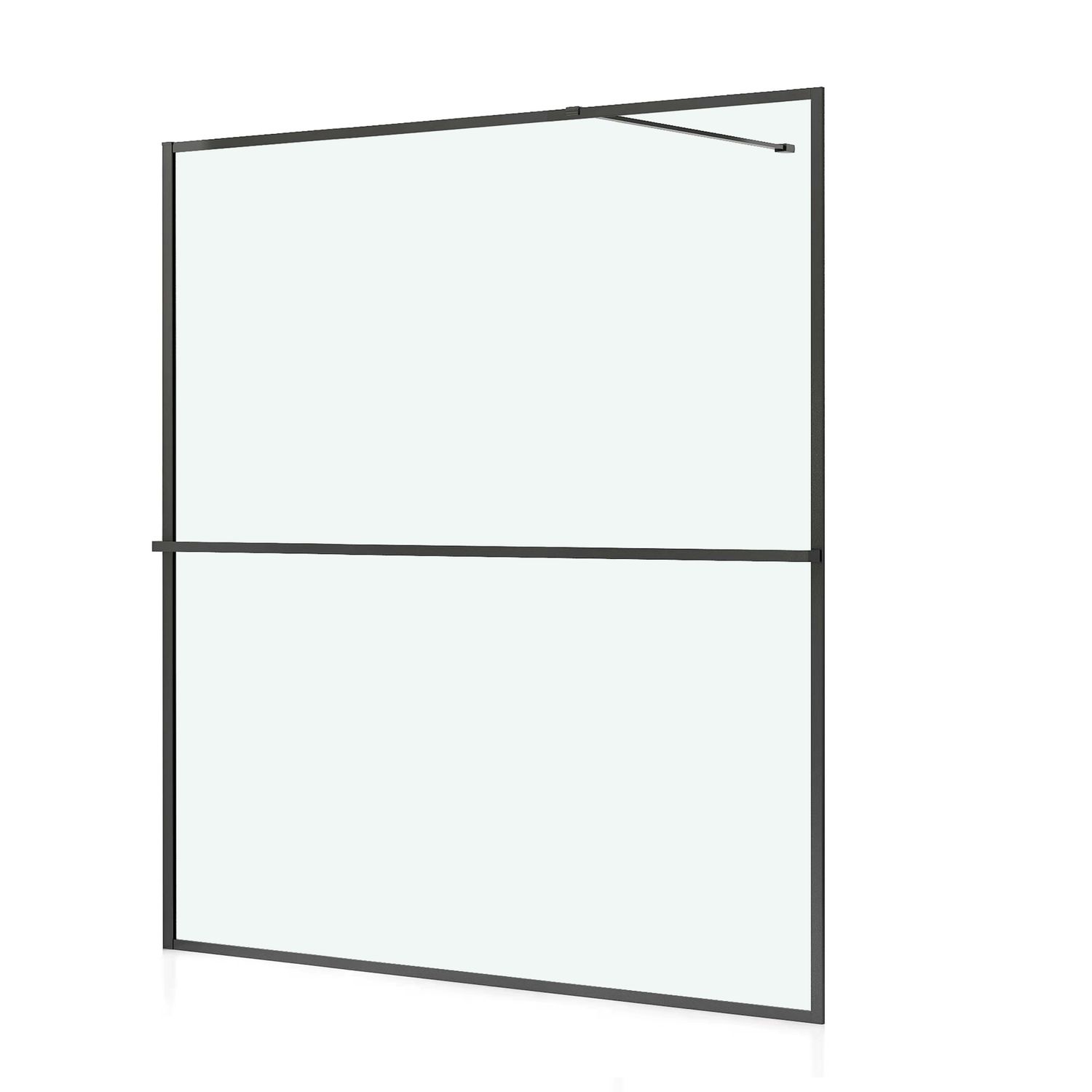 Allibert  Inloopdouche Milton 160 X 200cm - Zwart Profiel - 8 Mm Helder Glas