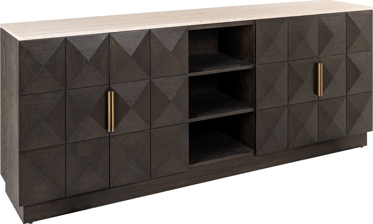 Dressoir Claremont brown 4-doors 2-shelves