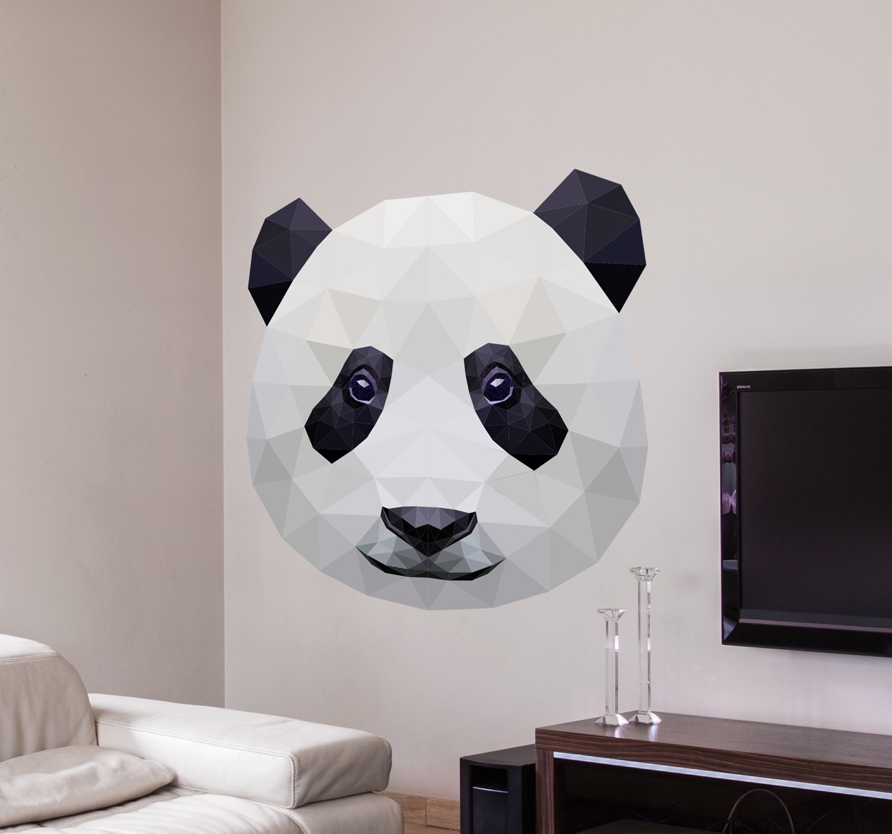 Tenstickers Sticker panda bamboe