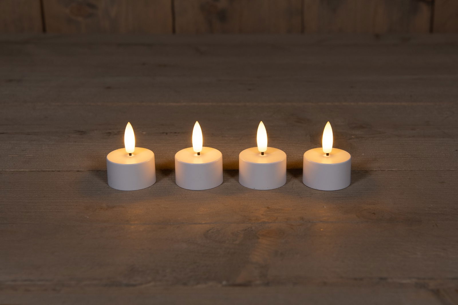 Annas collection Extension Set 4 3D Wick Induc Rechargeable White Tealight - 