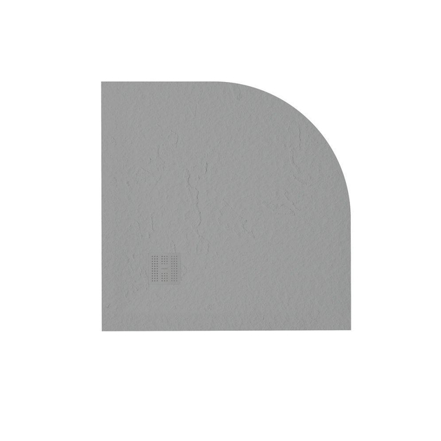 Zeza Grade douchevloer - 80x80cm - antislip - antibacterieel - mineraalmarmer - kwartrond - mat cemento (grijs) 400000000000009448
