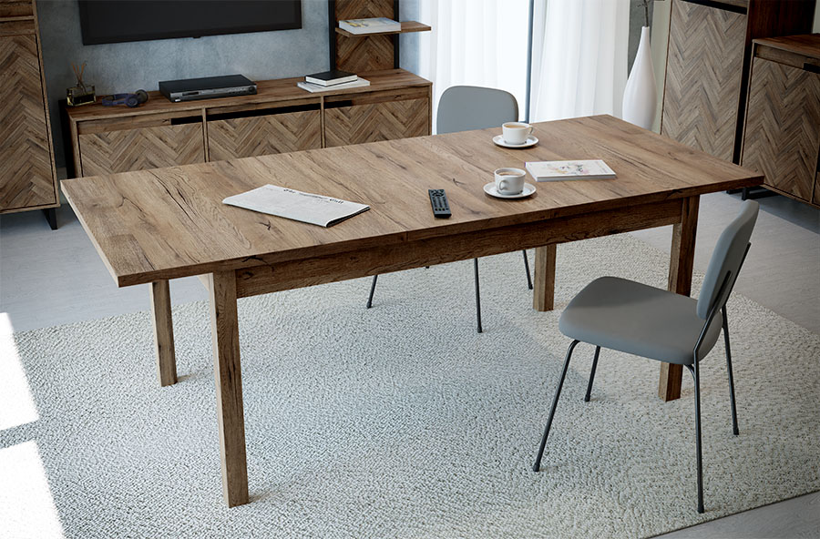 WOONENZO Uitschuifbare eettafel Solletico
