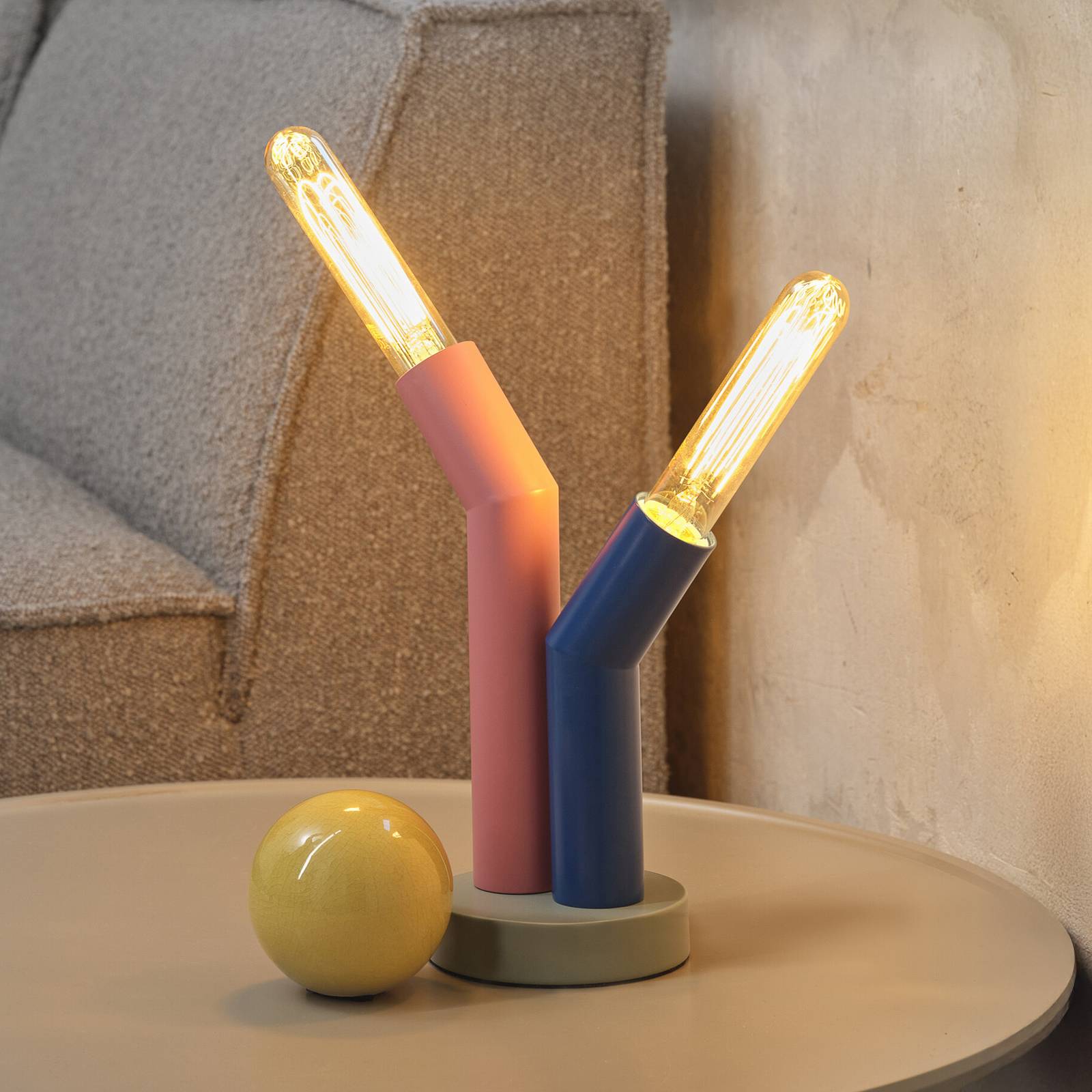 Osram tafellamp Decor Straw, 2-lamps, kleurrijk, staal, E27