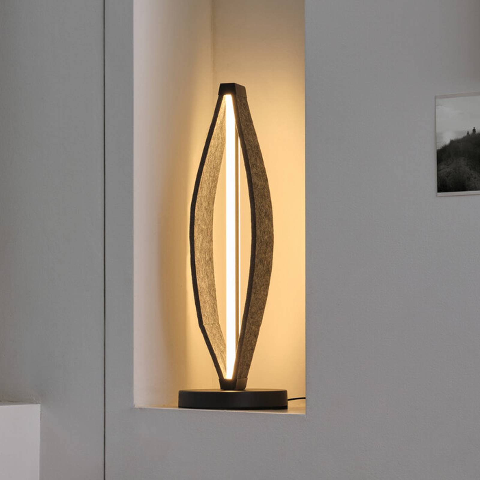 Osram LED tafellamp Decor Flat Felt grijs, vilt, 3.000 K