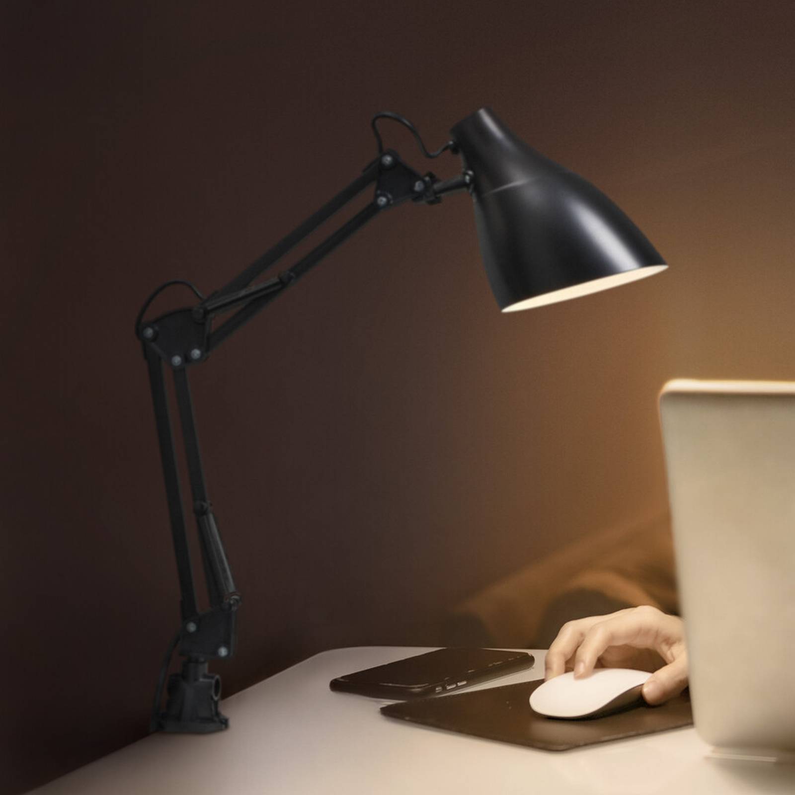 Osram klemlamp Office Line Desk Pear Clip, zwart, E27