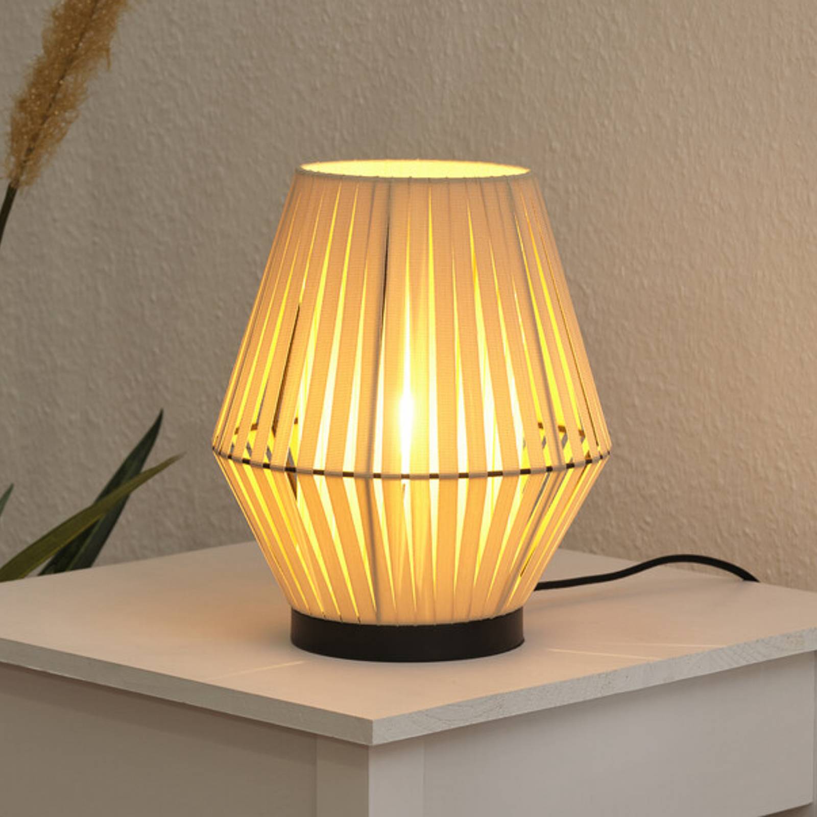 Osram tafellamp Decor Stripes, beige, textiel, E14