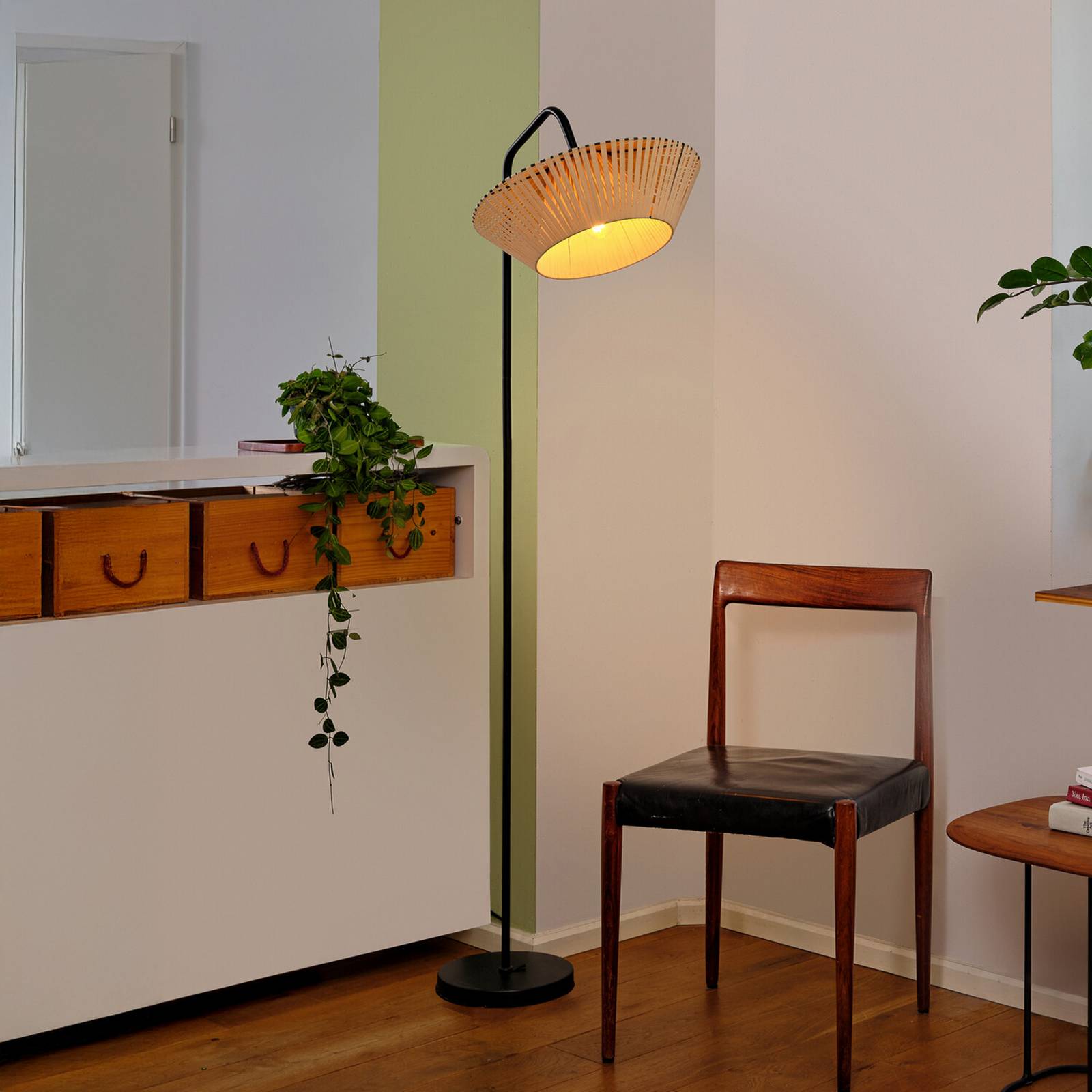 Osram vloerlamp Decor Stripes, beige, textiel, E14