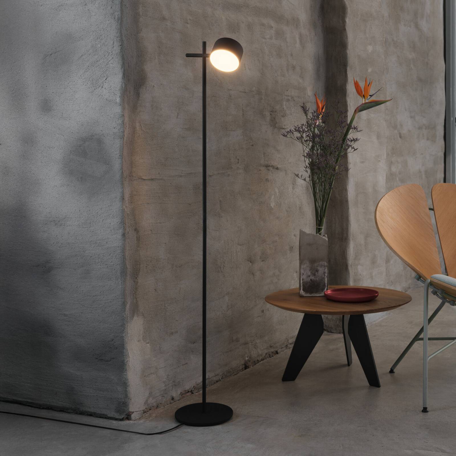 Osram LED vloerlamp Decor Kyoto, aluminium, zwart, dimbaar