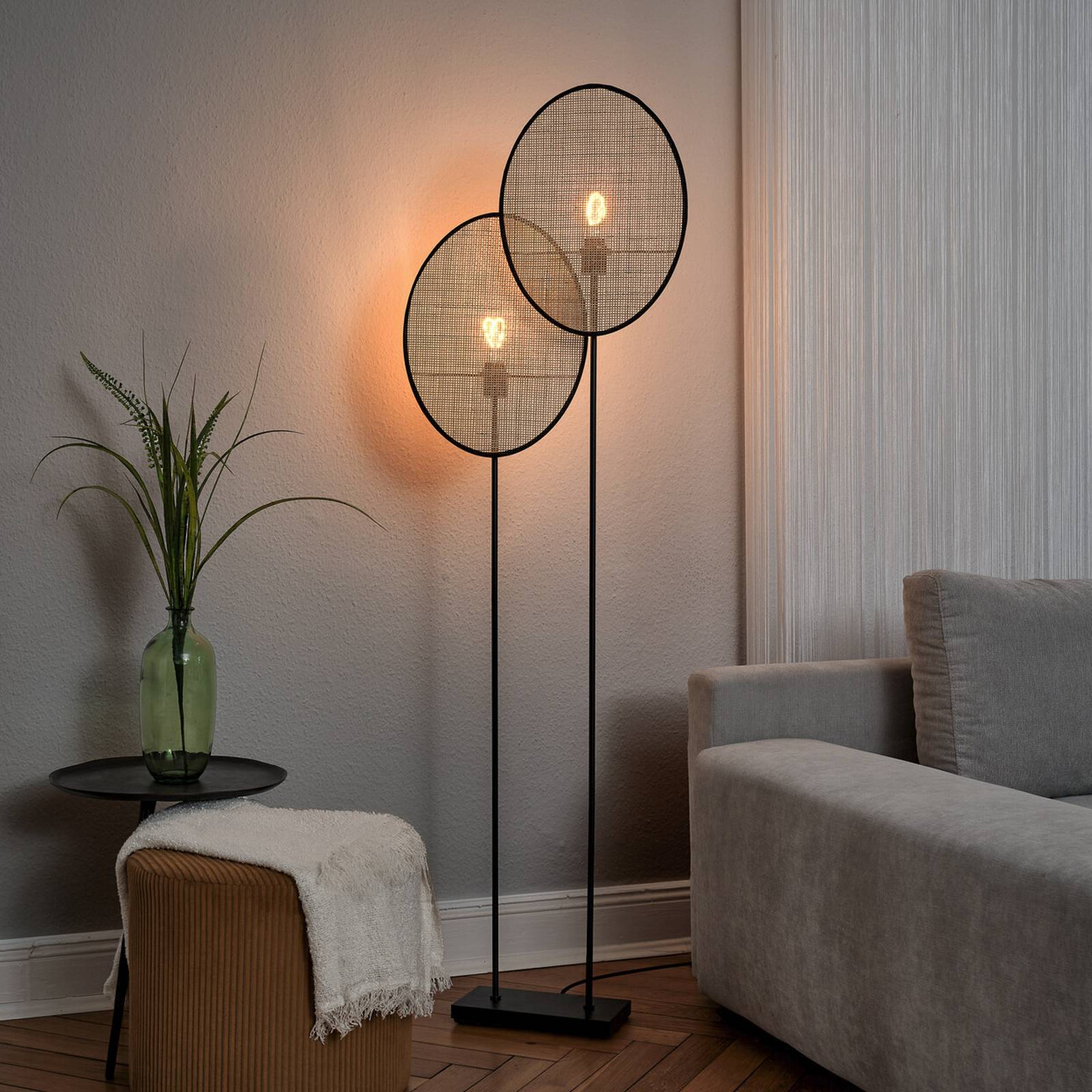 Osram vloerlamp Decor Rattan Dandelion, 2-lamps, beige, E27