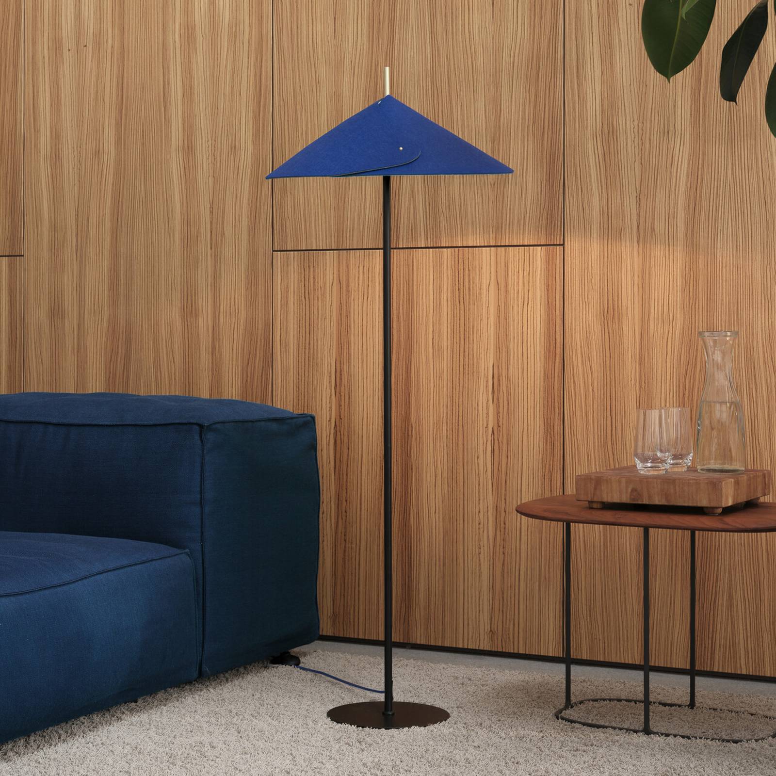 Osram vloerlamp Decor Flip, blauw, vilt, E14, verstelbaar