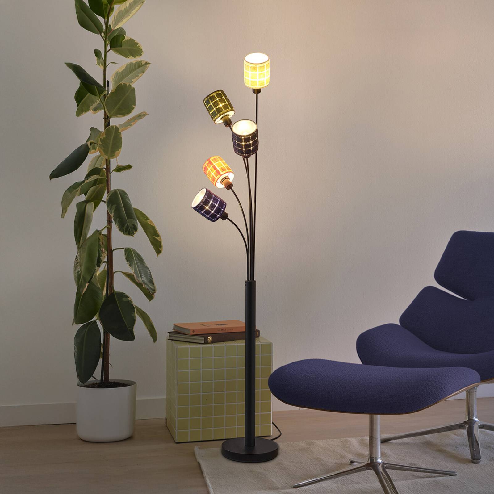 Osram vloerlamp Decor Felt Weaving Cans, kleurrijk, 5-lamps, E14