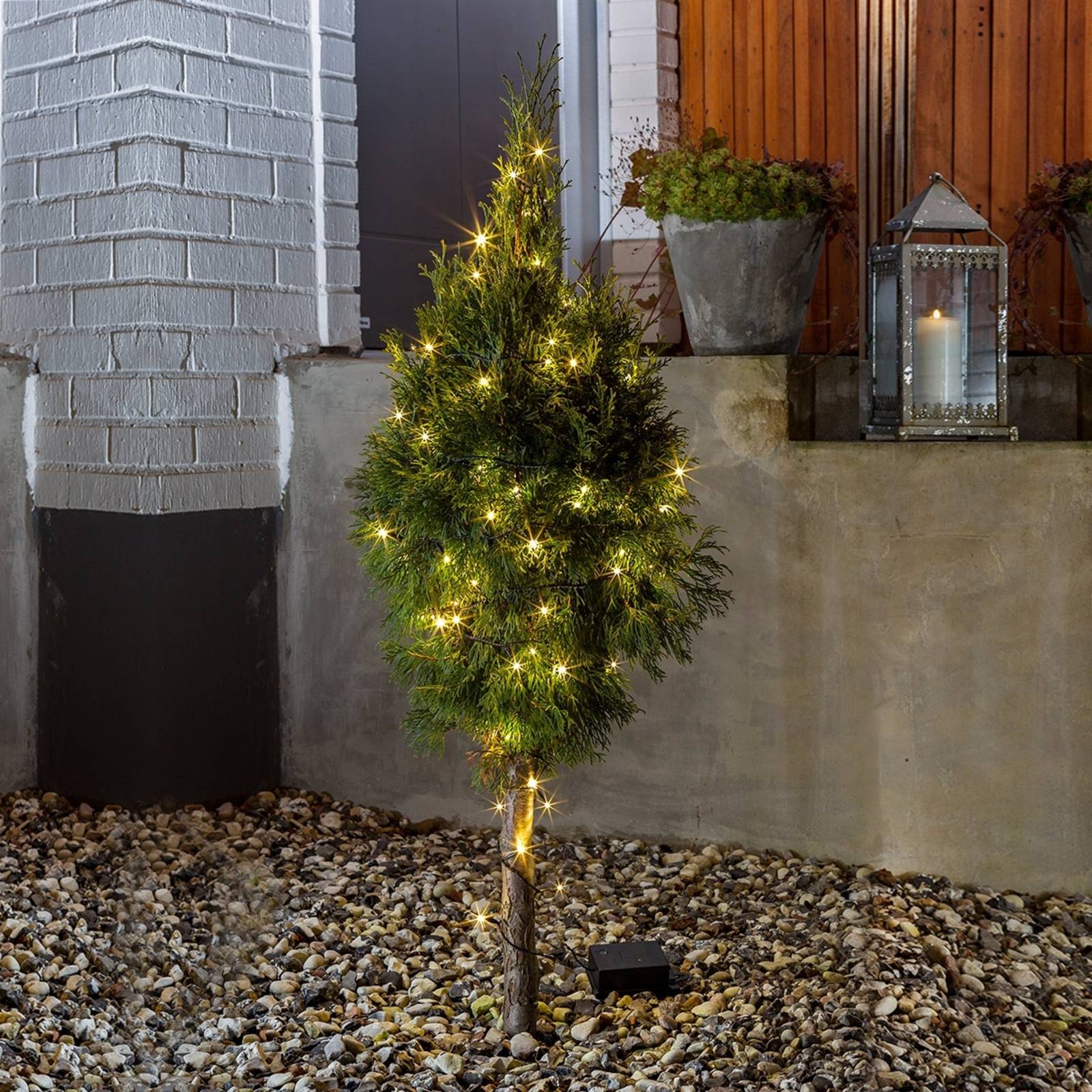 Konstsmide Christmas 80-lichts lichtketting Ole, LED met schemersensor.