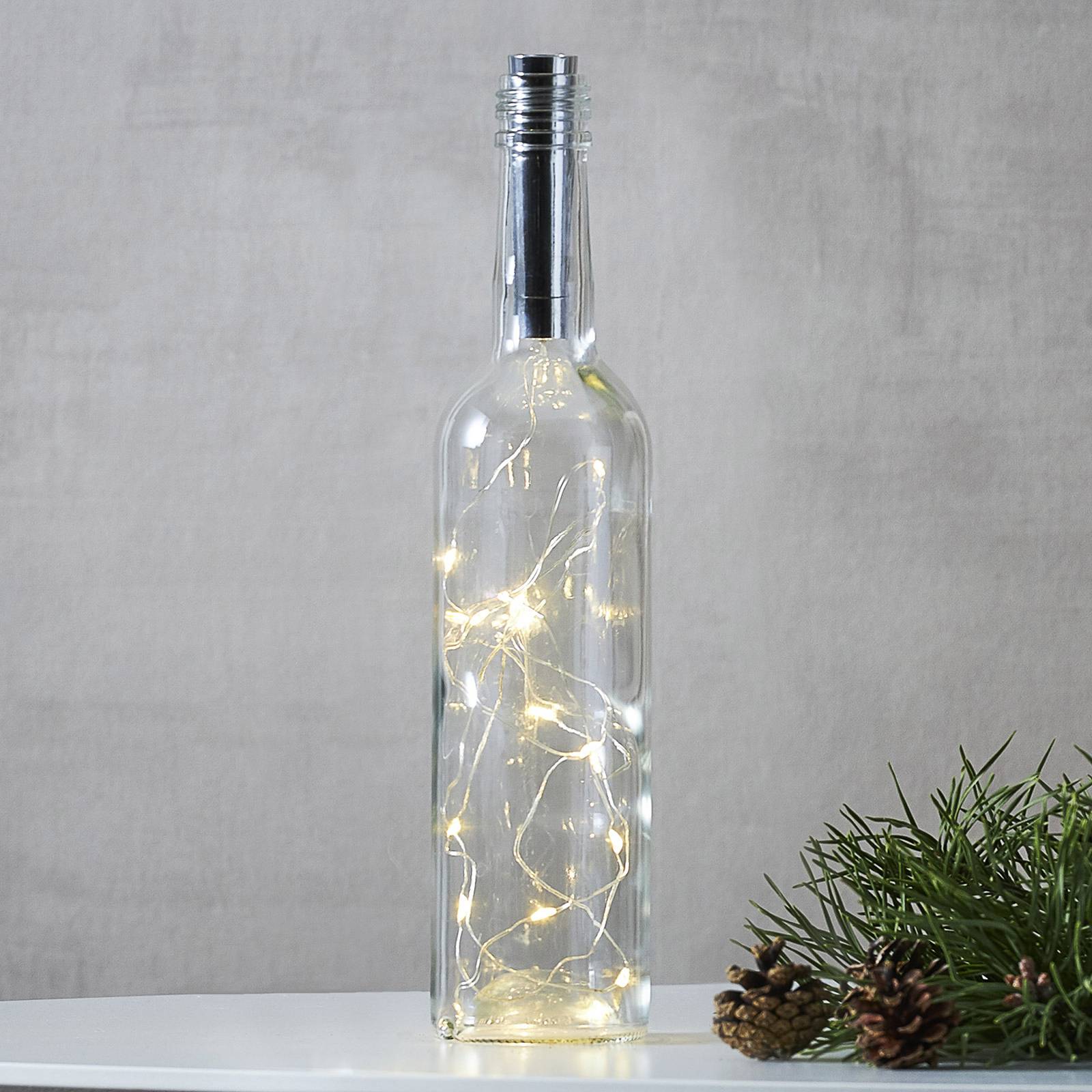 STAR TRADING Lichtketting voor flessen Dew Drops 75cm, zilver
