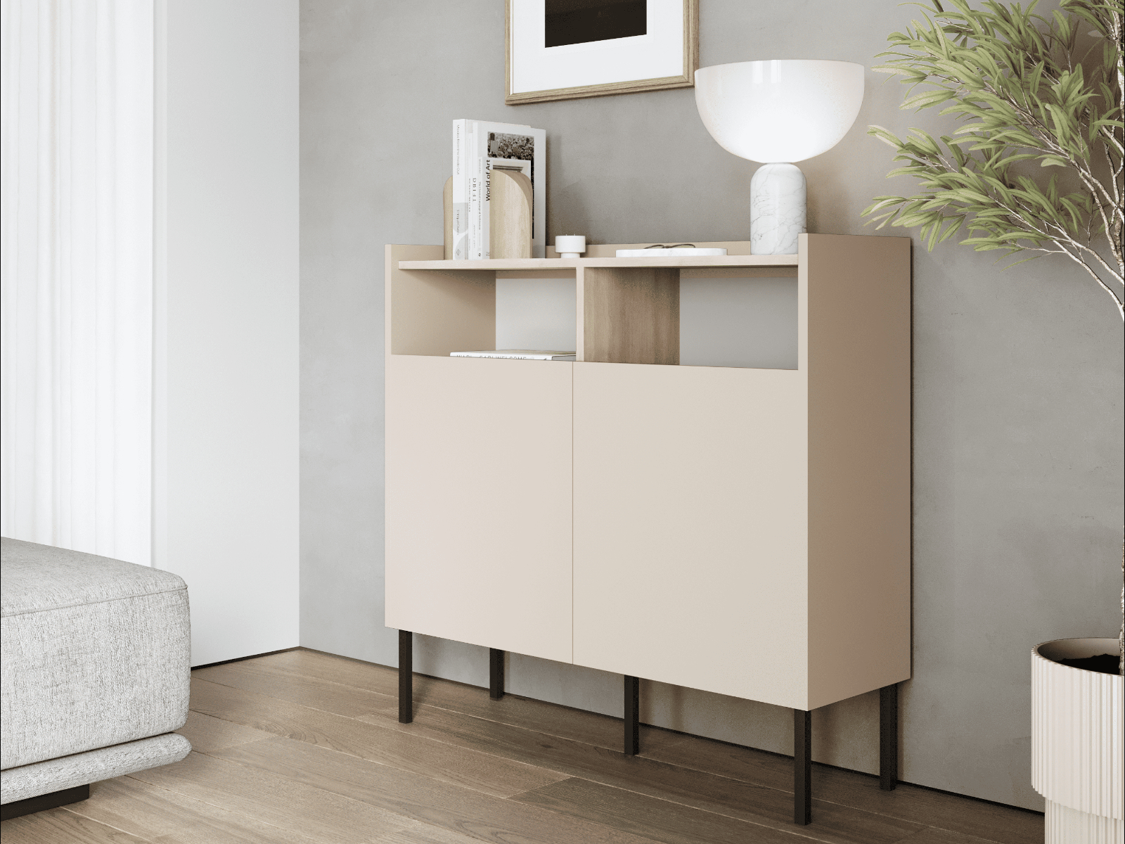 Mobistoxx Dressoir JULIE 2 deuren acacia/kasjmier
