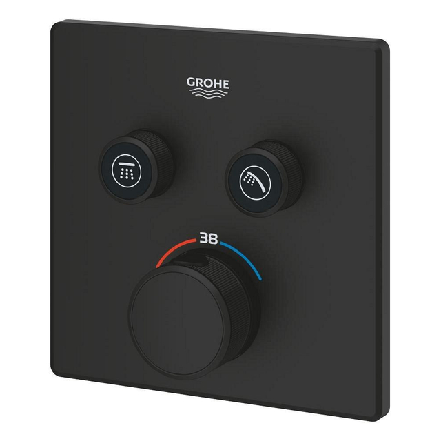Grohe Grohtherm Smartcontrol Mengkraan - afdekset - thermostaat - met omstel - phantom black 102166kf00