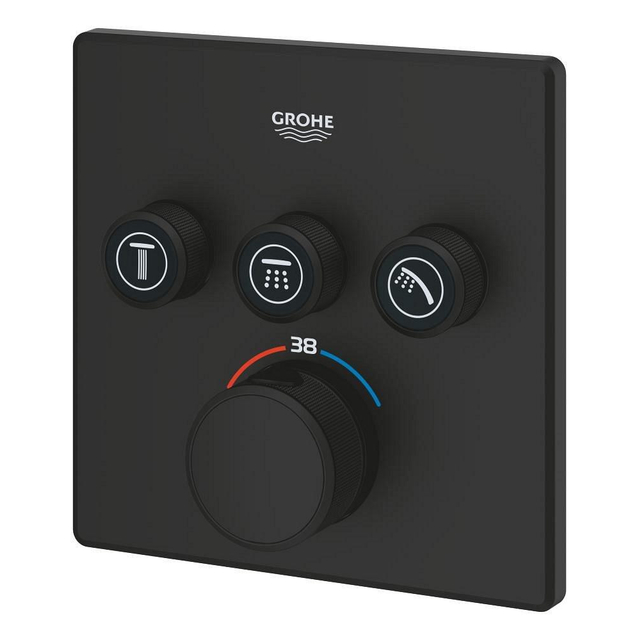 Grohe Grohtherm Smartcontrol Mengkraan - afdekset - thermostaat - met 3x omstel - phantom black 102167kf00