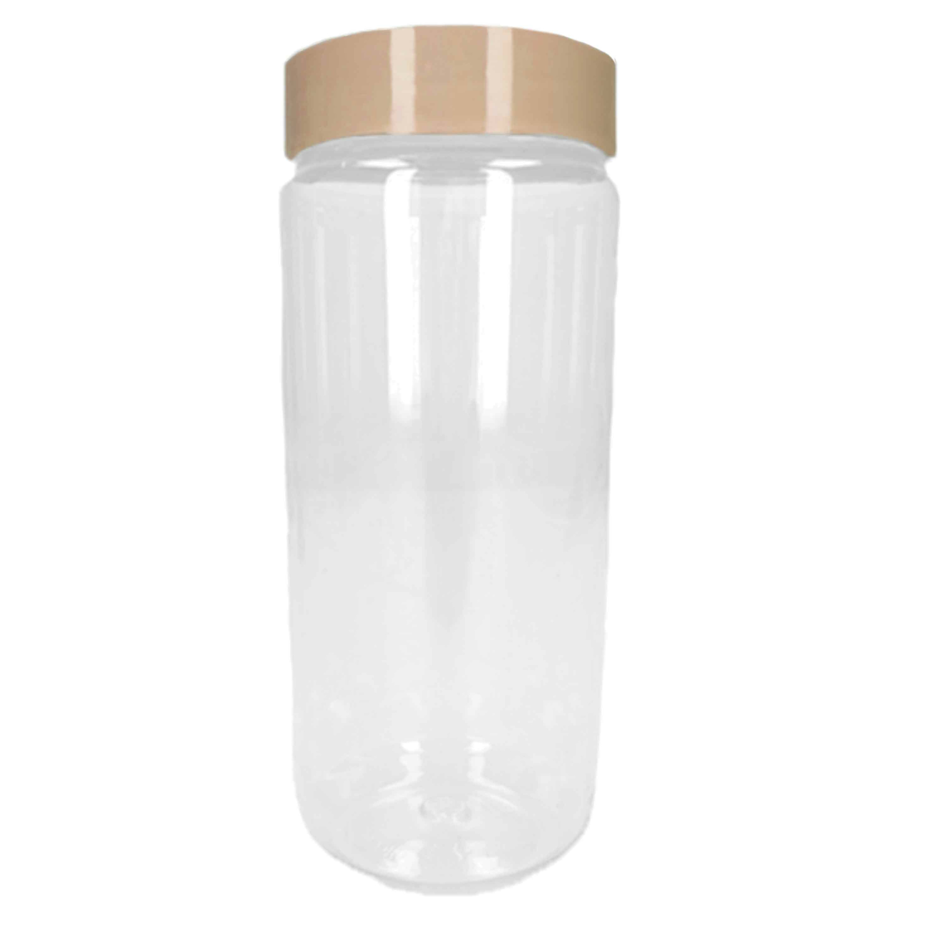 PlasticForte Voorraadpot/bewaarpot - 550 ml - kunststof - beige - B7 x H16 cm -