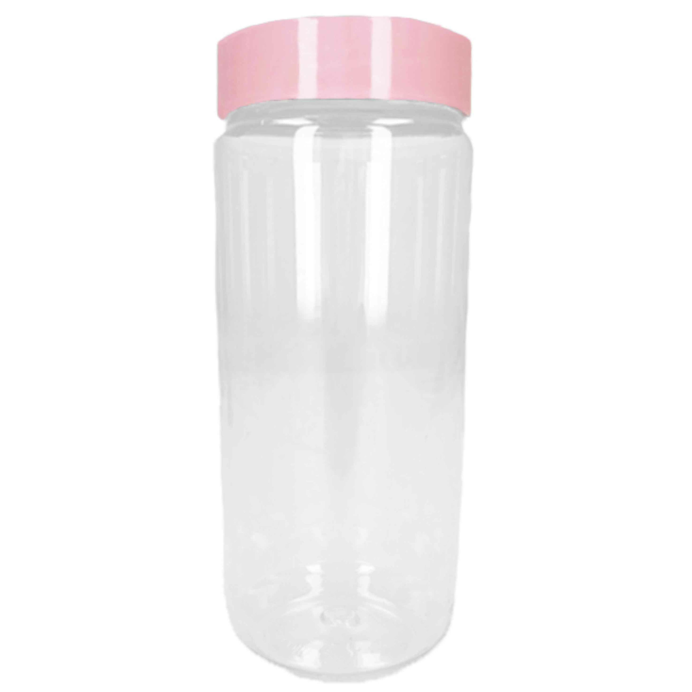 PlasticForte Voorraadpot/bewaarpot - 550 ml - kunststof - roze - B7 x H16 cm -