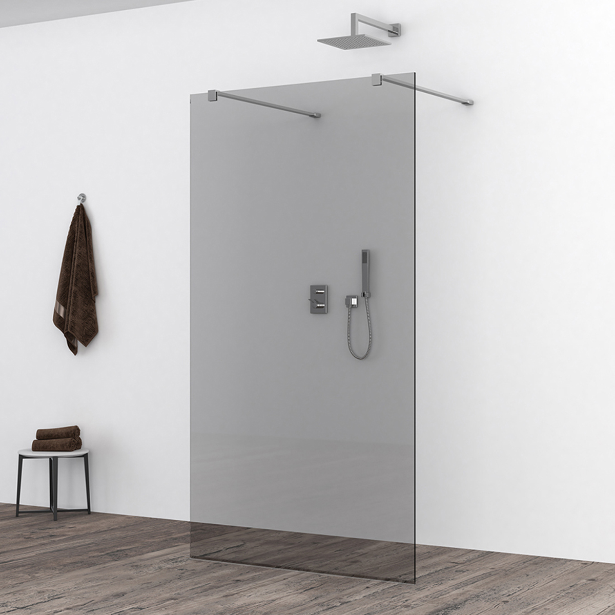 Wiesbaden Slim Inloopdouche 90x200 cm - Nano Coating Rookglas