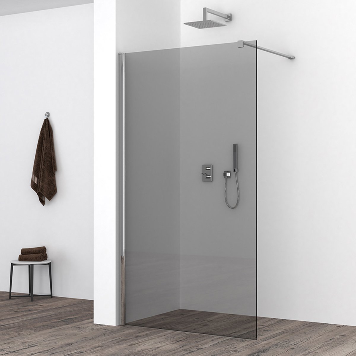 Wiesbaden Comfort Inloopdouche 80x200 cm - Nano Rookglas & Chroom