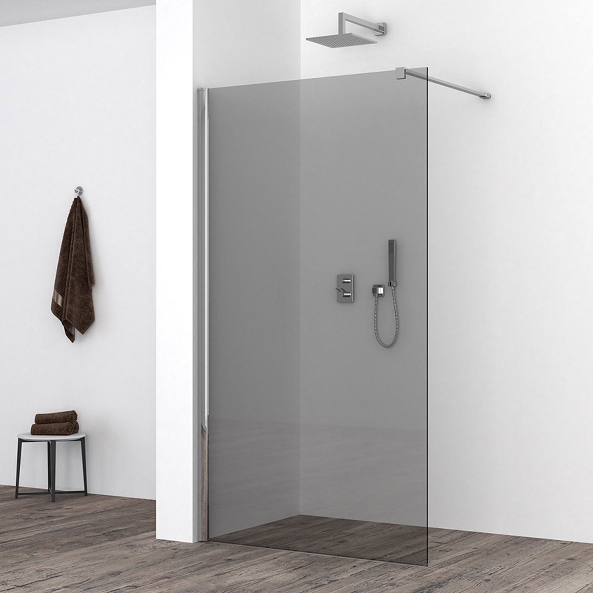 Wiesbaden Comfort Inloopdouche 90x200 cm - Nano Coating - Rookglas & Chroom