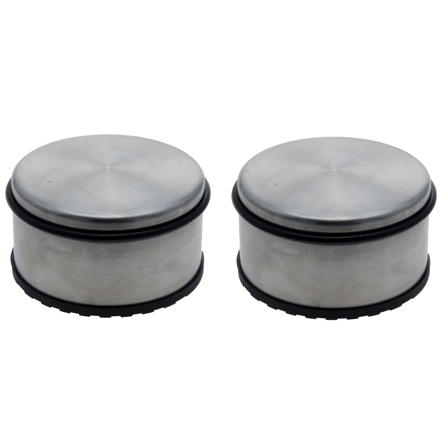 Excellent Houseware Deurstopper - Set van 2x stuks - aluminium - met rubber - 11 cm - deurstop -