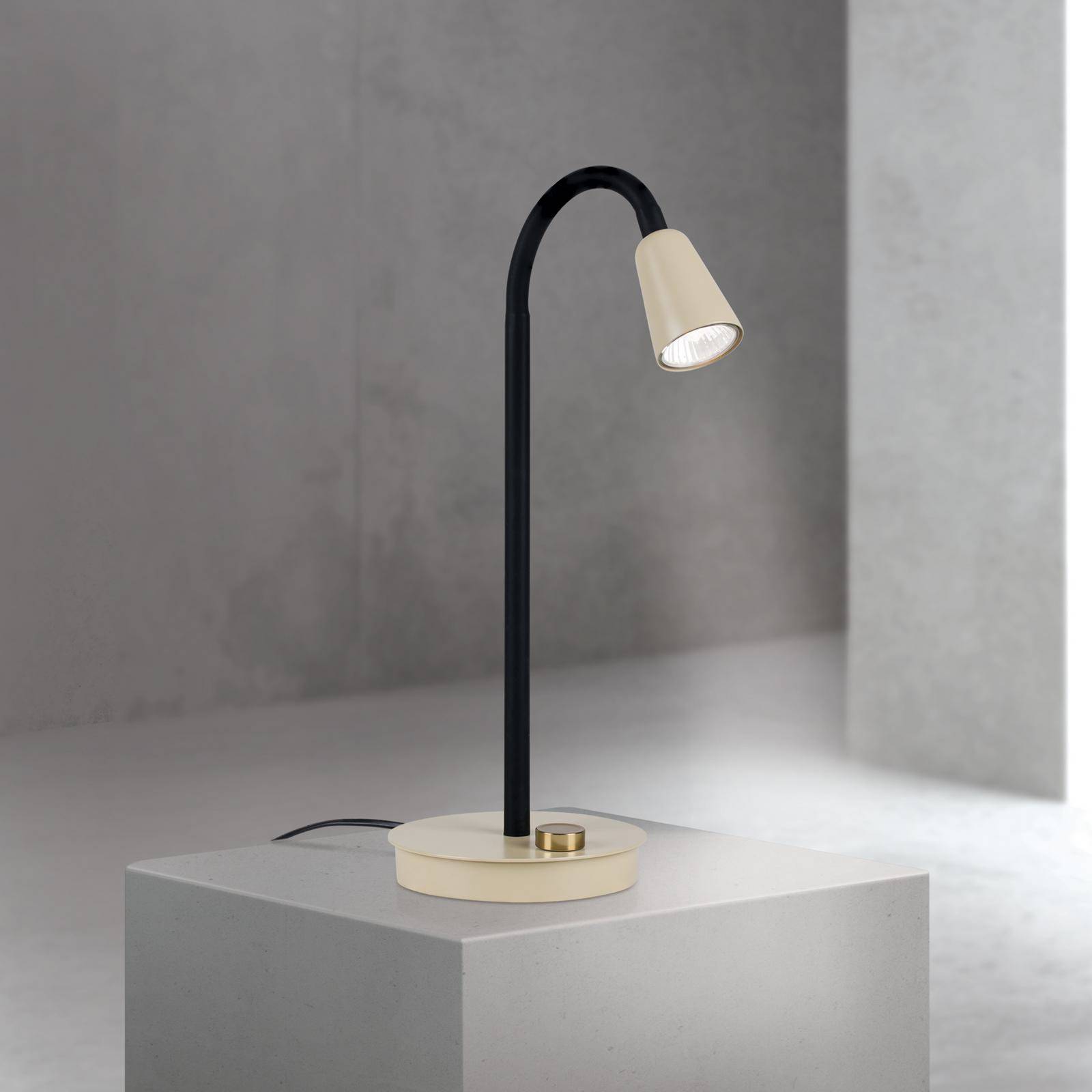 Orion Tafellamp Dotty, kaki, hoogte 45 cm, voet, dimmer, GU10
