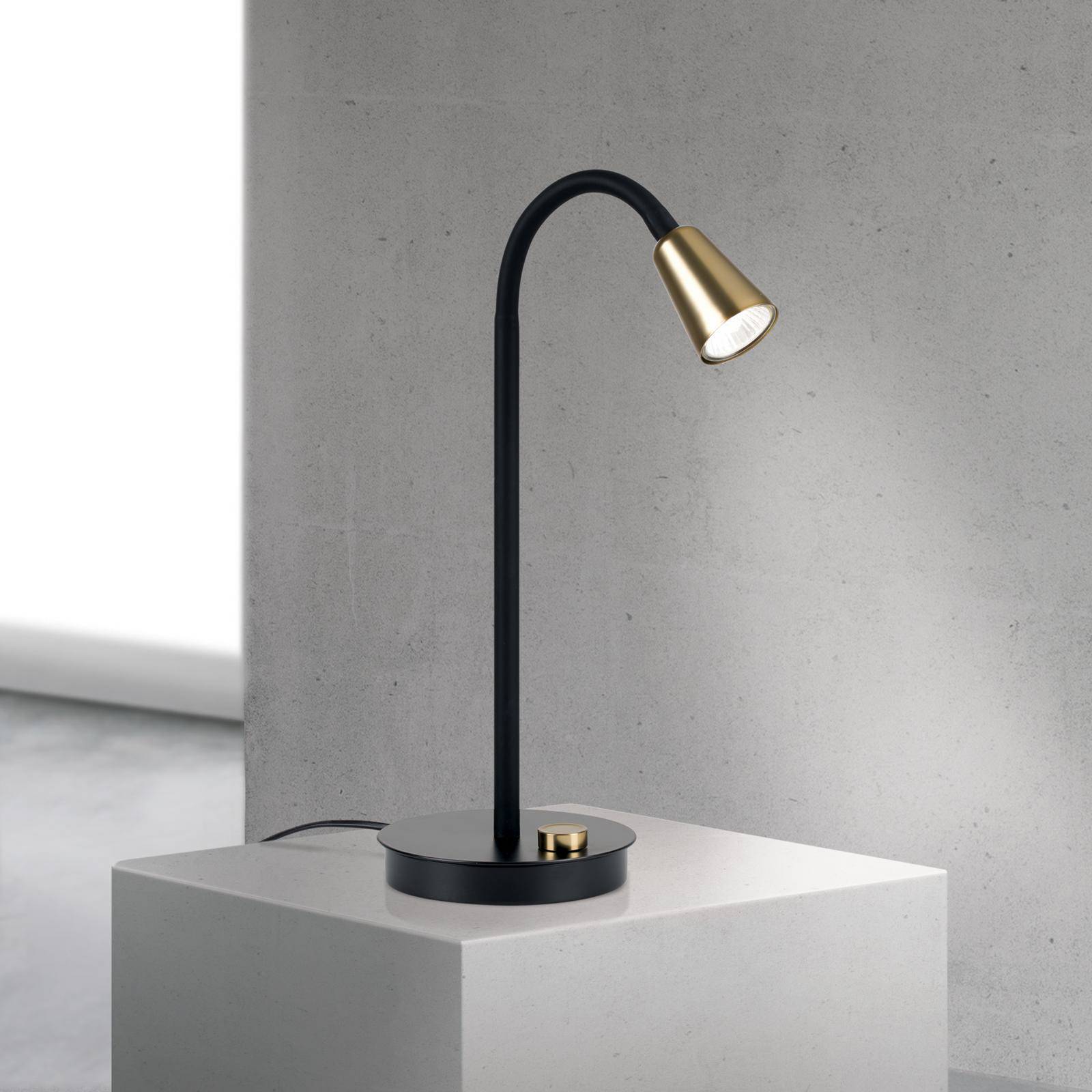 Orion Tafellamp Dotty, messing, hoogte 45 cm, voet, dimmer, GU10