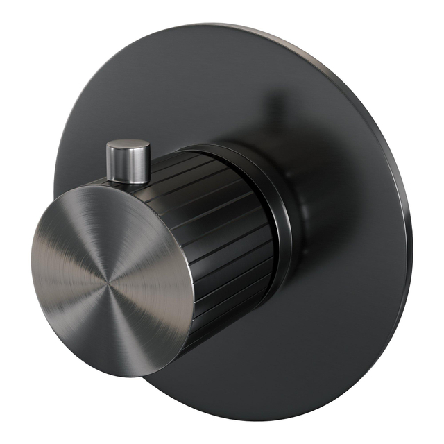 Brauer Stripe Inbouwthermostaat - in- en afbouwdelen - gunmetal geborsteld PVD 5-GM-351