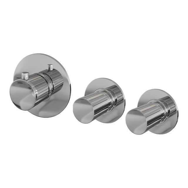 Brauer Stripe Inbouwthermostaat - 2 stopkranen - in- en afbouwdelen - chroom 5-CE-350