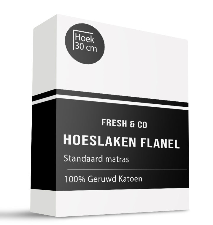 Fresh and Co Hoeslaken - Katoen Flanel - Wit - 160x200cm - Wit -  - 