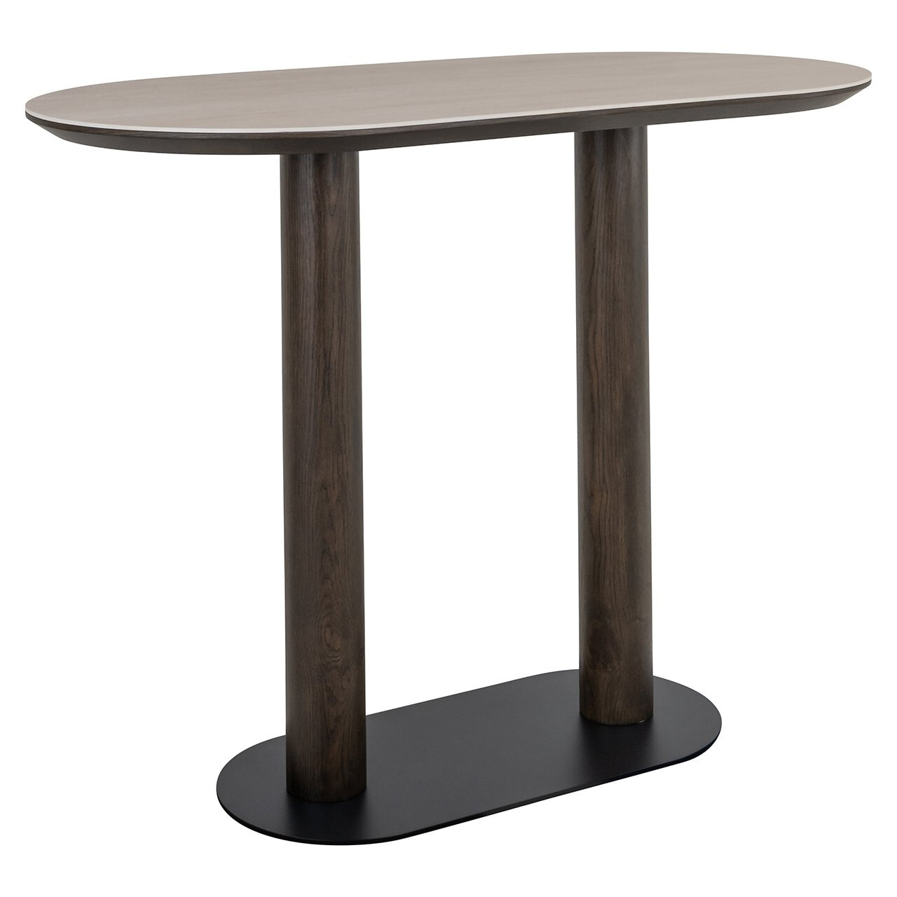 Richmond Interiors Richmond Ovale Bartafel Ritz Travertin en eiken, 140 x 75cm - Bruin