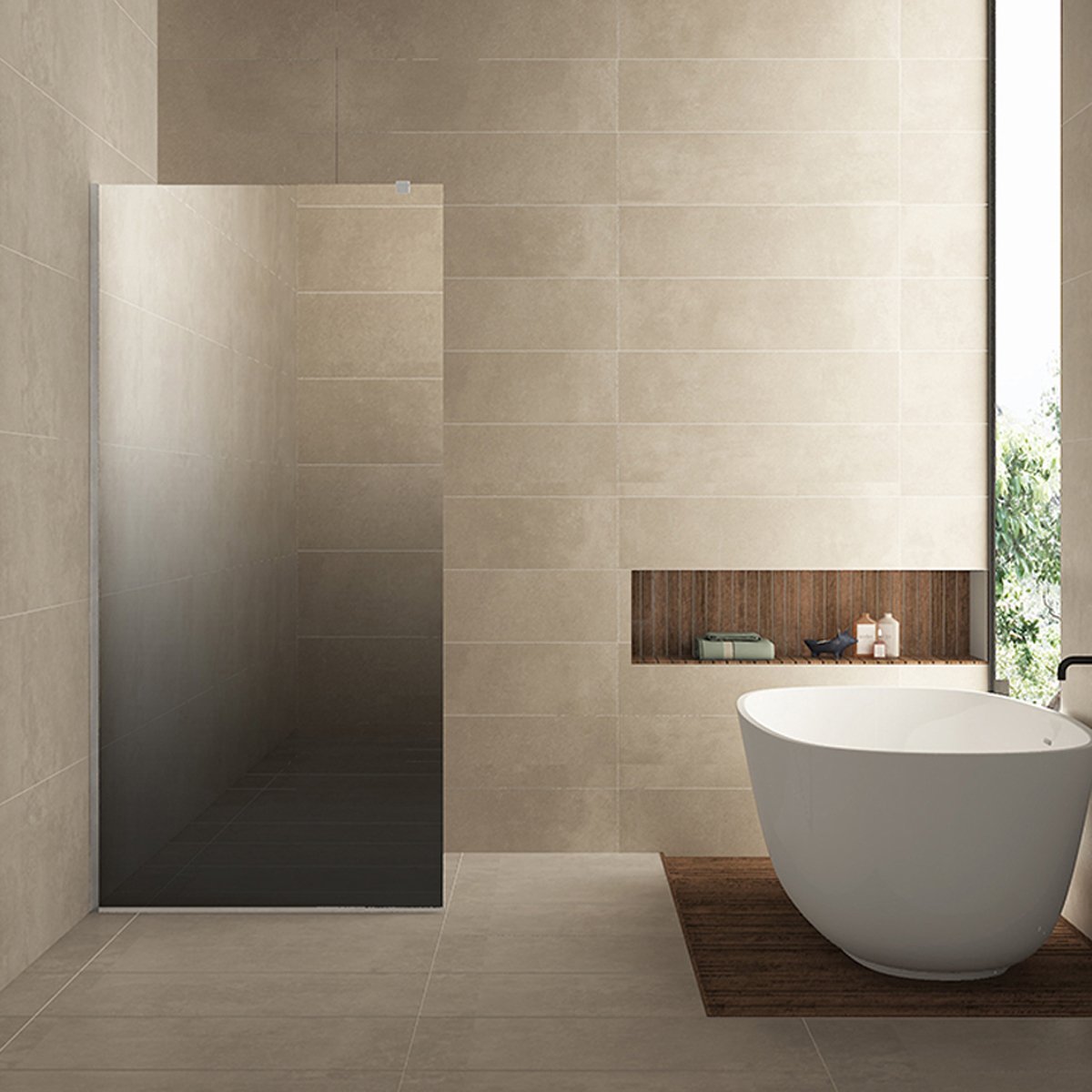 Wiesbaden Slim Inloopdouche 90x200 cm - Nano-Coating - Spiegelrook Helder