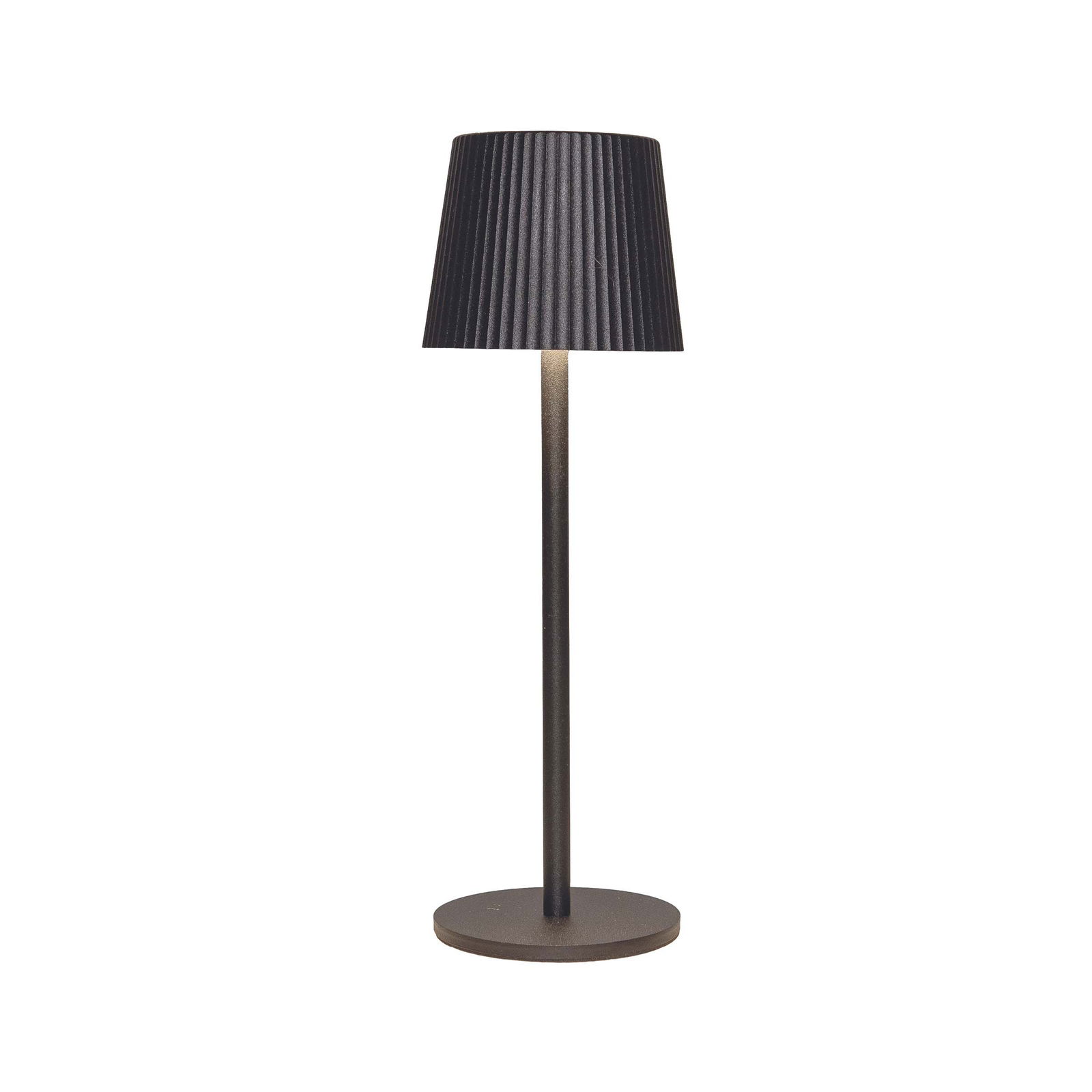 Annas collection Tafellamp oplaadbaar geribbeld 9x27,5 cm antraciet - 