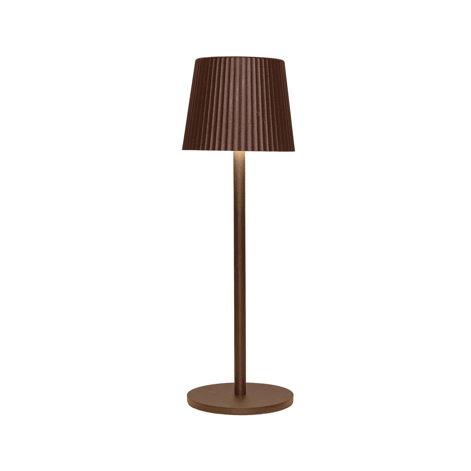 Annas collection Tafellamp oplaadbaar geribbeld 9x27,5 cm brons - 