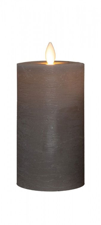 Annas collection Stompkaars rustiek wax bewegende vlam 12,5x7,5 cm taupe - 