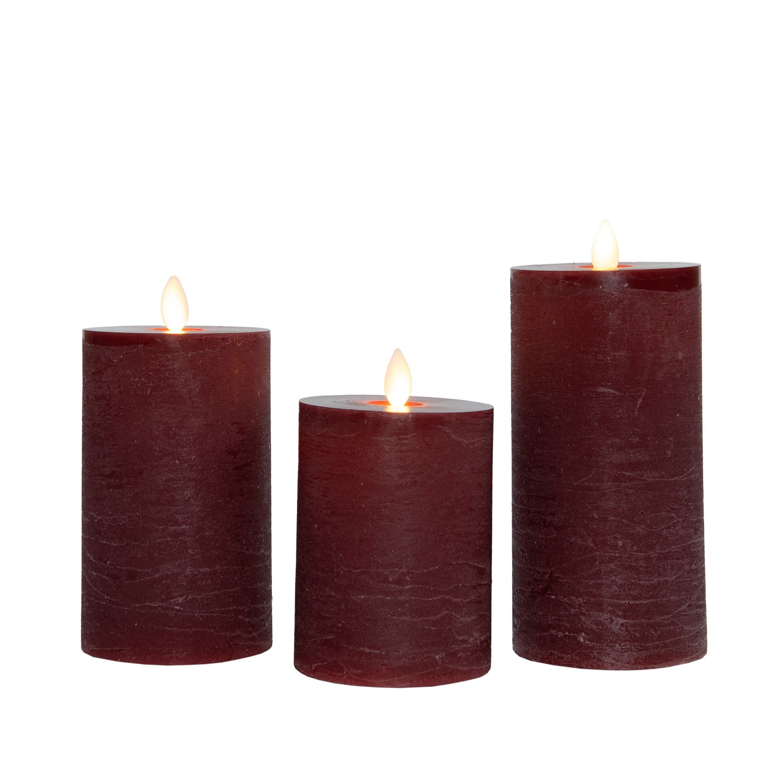 Annas collection Stompkaars-USB wax d7,5 cm bordeaux set van 3 - 