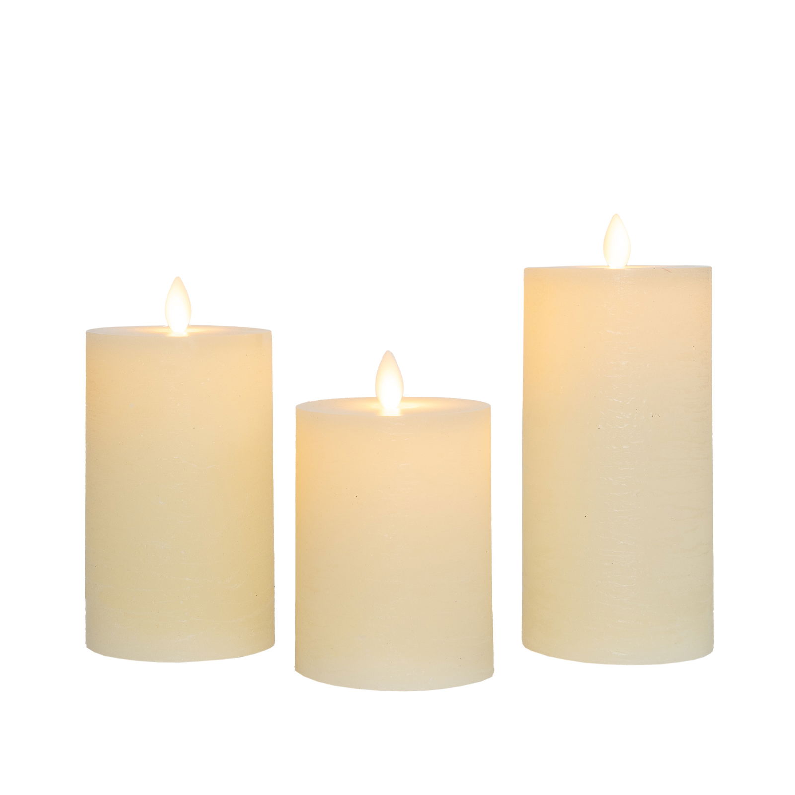 Annas collection Stompkaars-USB wax d7,5 cm ivoor set van 3 - 