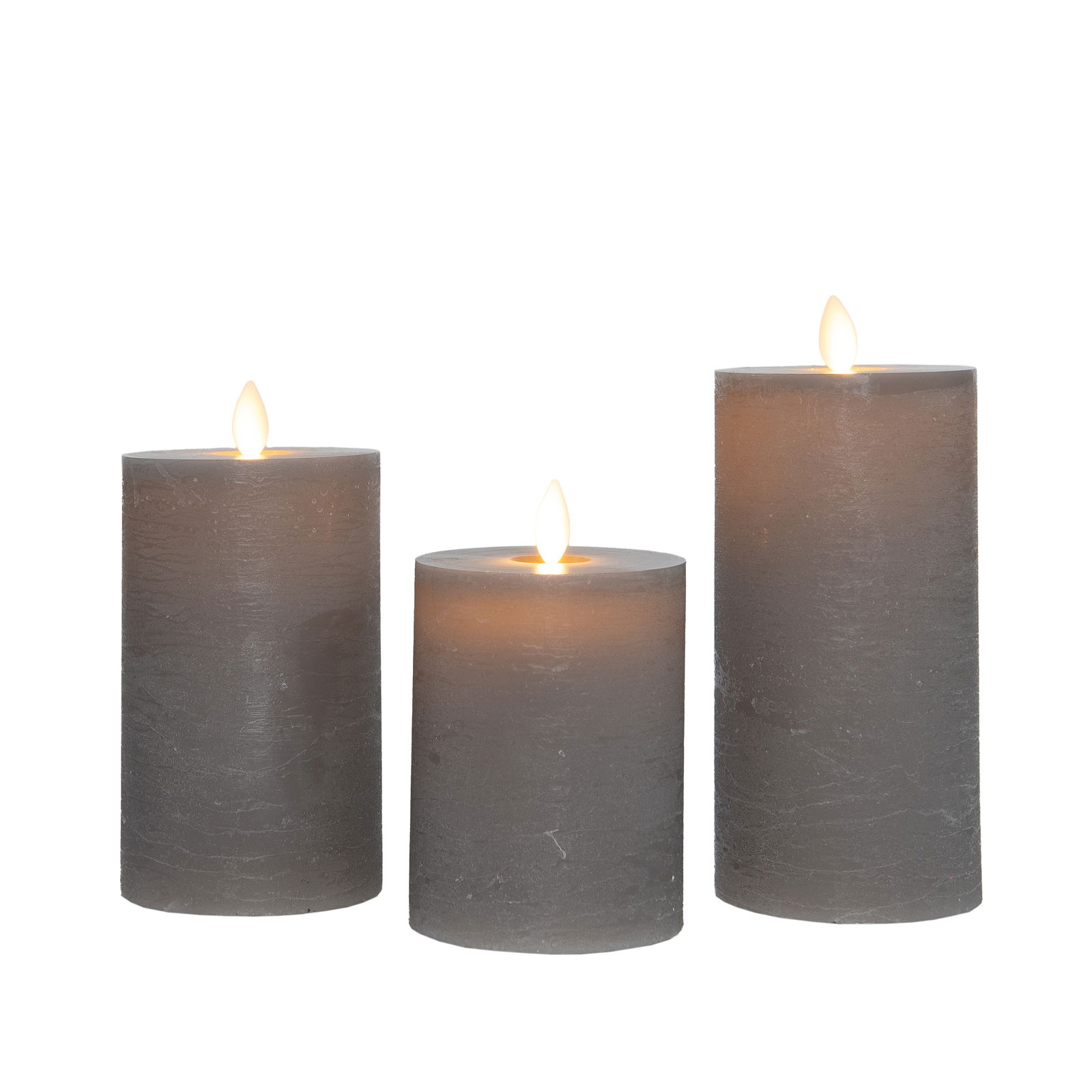 Annas collection Stompkaars-USB wax d7,5 cm taupe set van 3 - 
