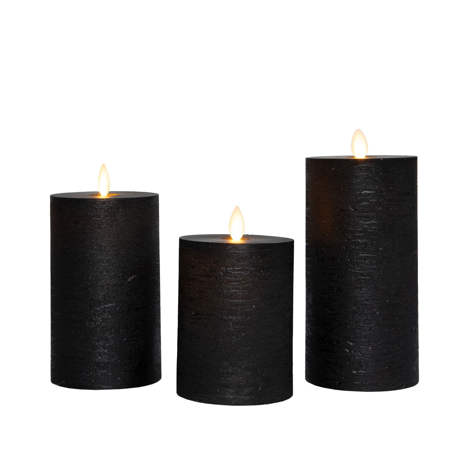Annas collection Stompkaars-USB wax d7,5 cm zwart set van 3 - 