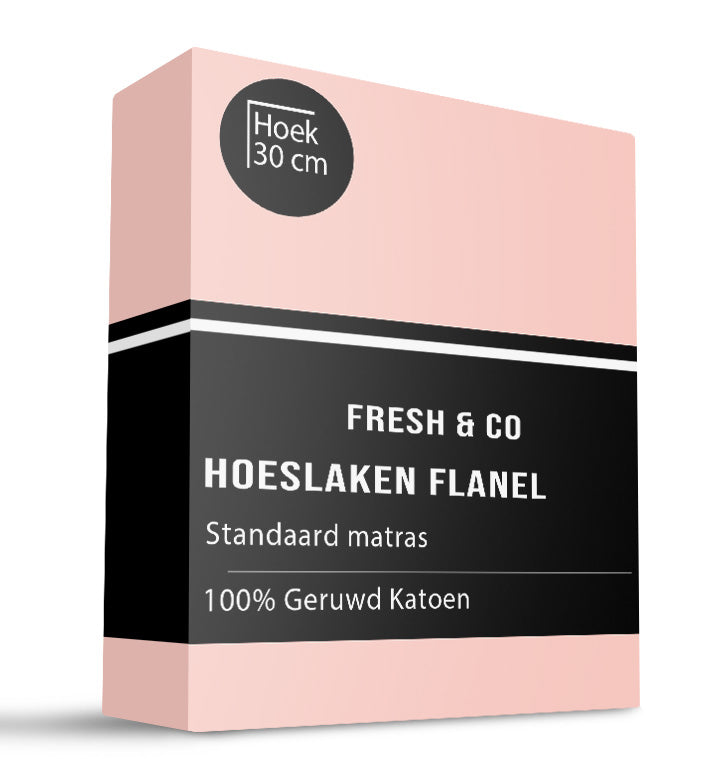Fresh and Co Hoeslaken - Flanel Katoen - 80x200cm - Roze -  - 