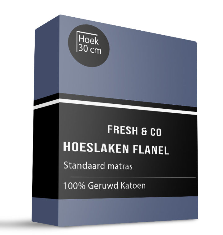 Fresh and Co Hoeslaken - Flanel Katoen - 80x200cm - Navy -  - 