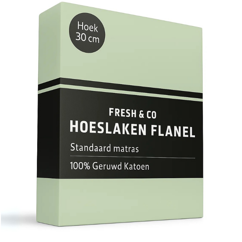 Fresh and Co Hoeslaken - Flanel Katoen - 180x200cm - Groen -  - 