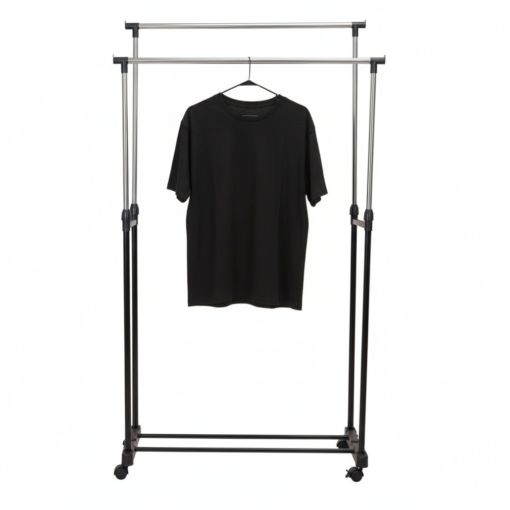 Benson Mobiel kledingrek - dubbele stang - verstelbaar - 160 cm - metaal -