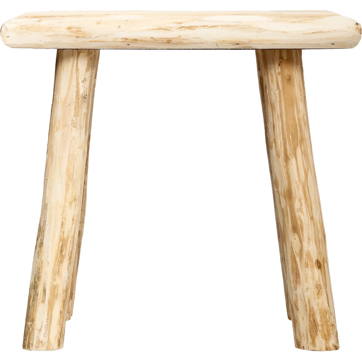 Atmosphera Voetenbankje van hout - naturel kleur - 23 x x 31 cm - relax bankje - zit krukje - bijzet tafeltj -