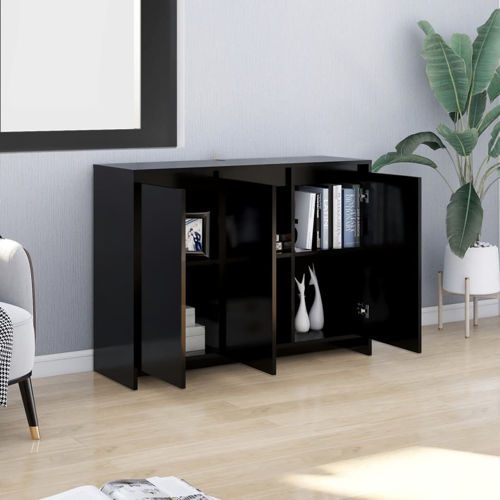 vidaXL Dressoir 102x33x75 cm bewerkt hout zwart