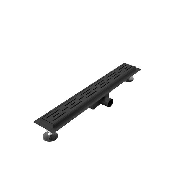 Adema Ralo douchegoot - 70cm - met rooster - met flens - mat zwart SW1408482/SW1408491