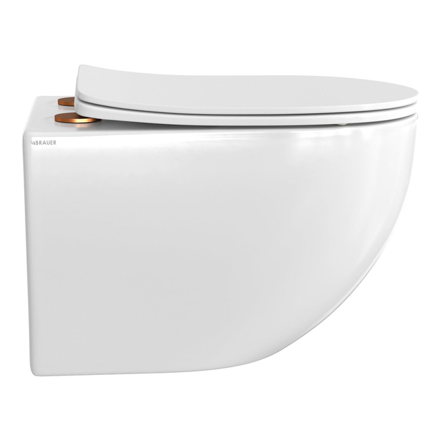 Brauer Tornado Hangend toilet - incl. bril met bevestigingen in zes beschikbare kleuren - Keramiek - Wit TL-TOHW
